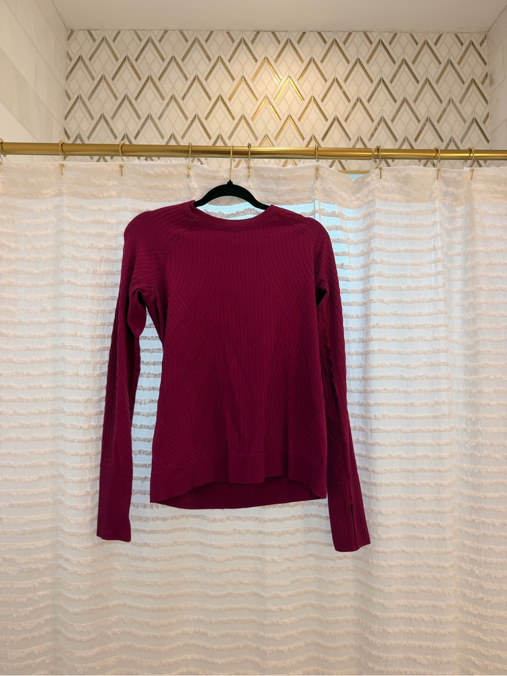 lululemon athletica Ribbed Long-Sleeve Crewneck - Berry Plum